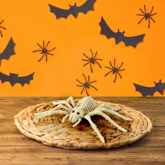 Halloween Poseable Mini Skeleton Snake Spider Decor Props, Lightweight Compact Easy Storage Reusable Spooky Design, Window Yard Haunted House Indoor Outdoor Horror Scene Ornament