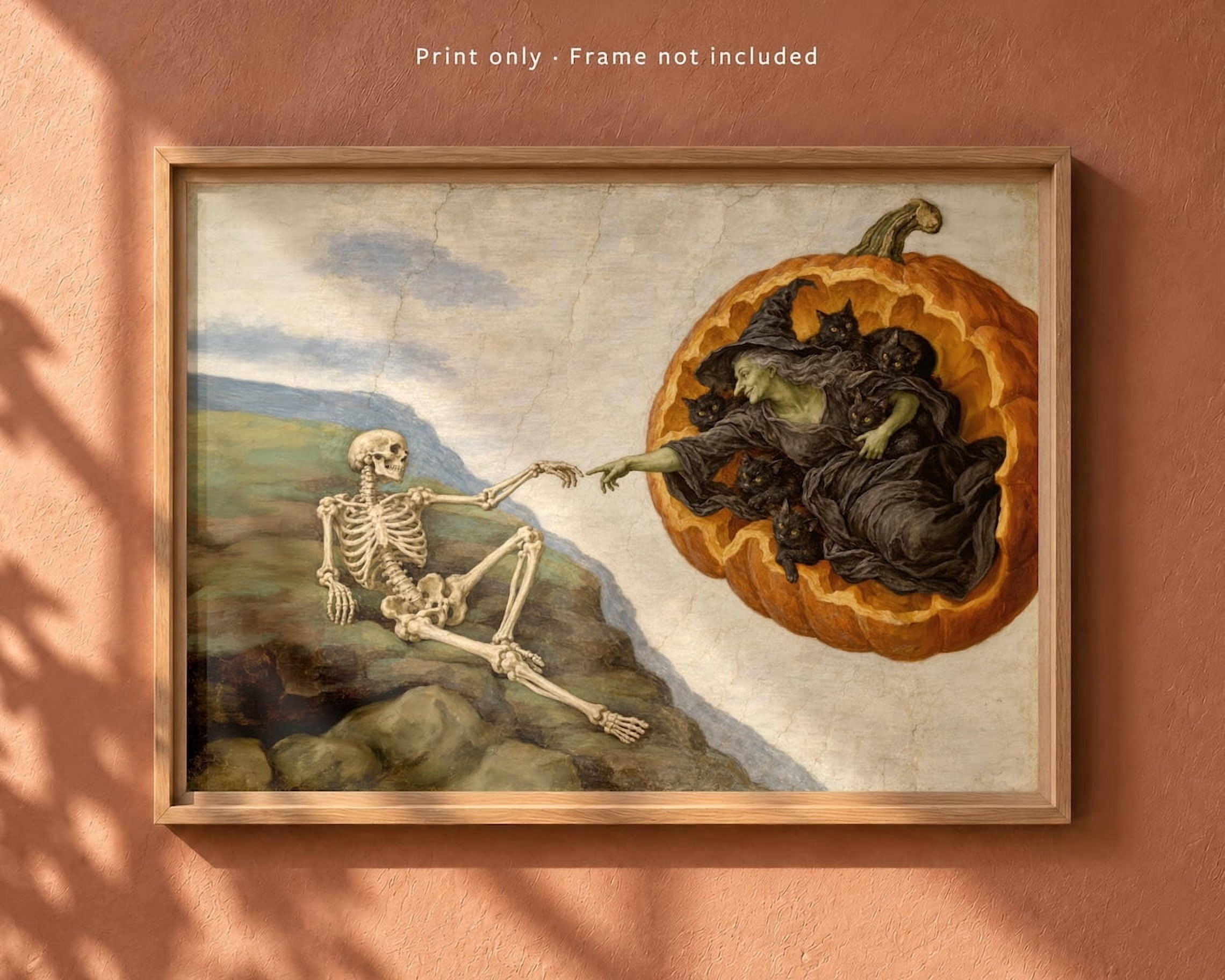 Halloween Poster, Gothic, Creation Of Adam, Vintage Spooky ...