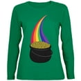 thumbnail image 1 of Halloween Pot of Gold Rainbow Costume Womens Long Sleeve T Shirt Green X-LG, 1 of 1