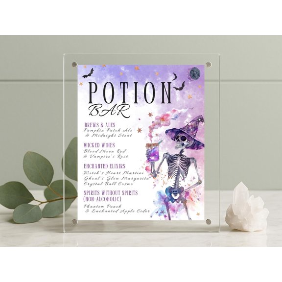Halloween Potion Bar Menu Template Spooky Drinks Sign
