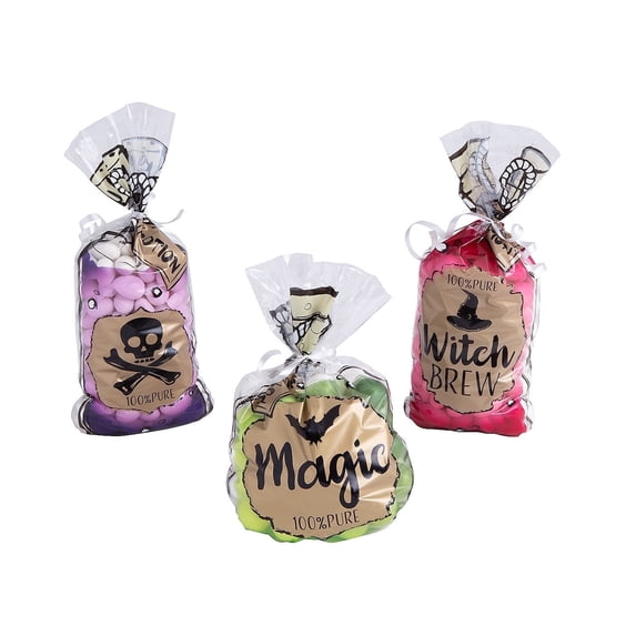 Halloween Potion Bottle Cellophane Bags, Party Supplies, Halloween, 36 Pieces