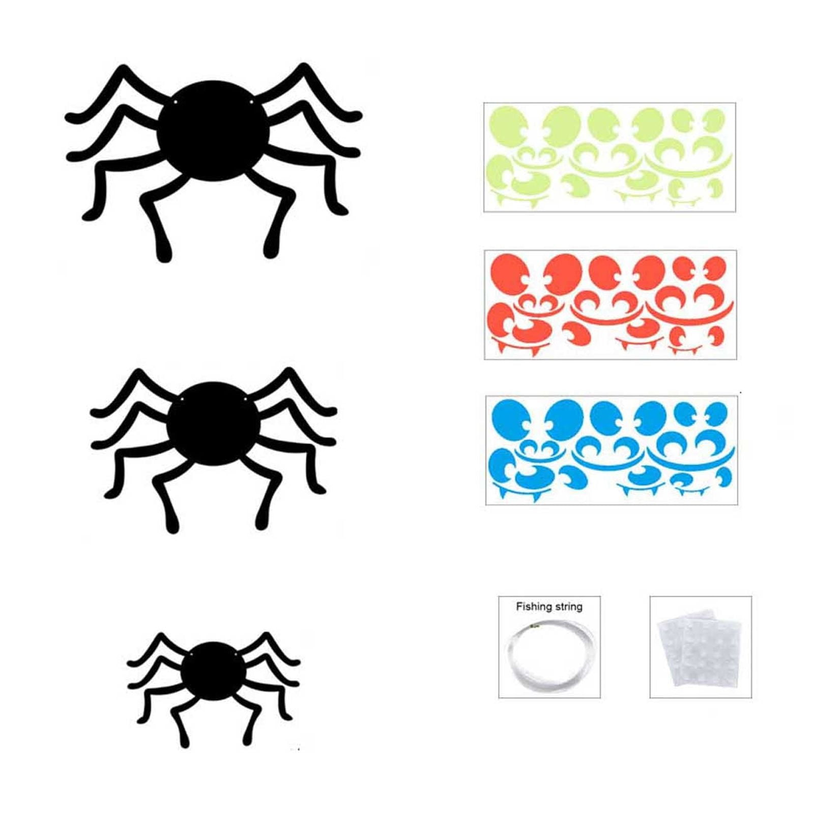 Halloween Prank Realistic Inflatable Black Spider Insect Props Glow In ...