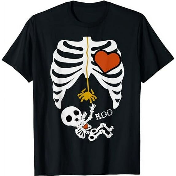 Halloween Pregnancy Announcement Baby Skeleton XRay T-Shirt