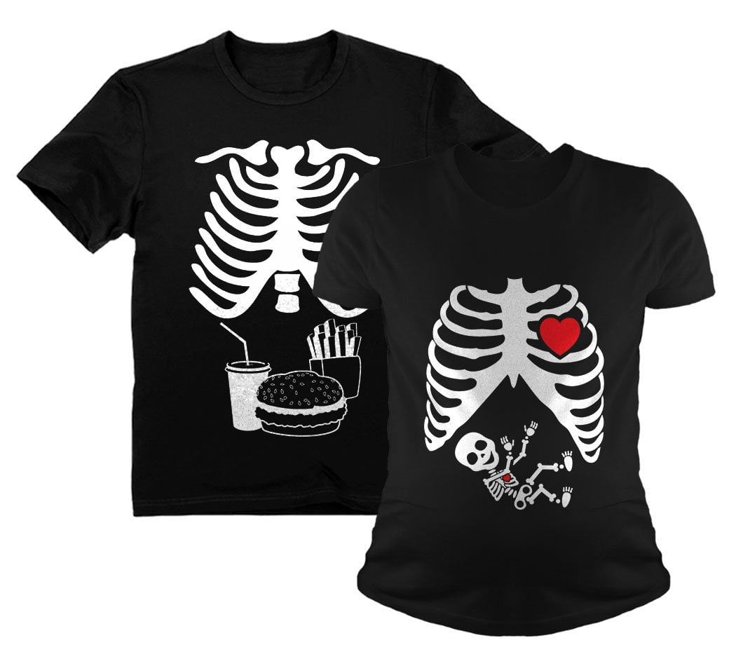 Skeleton pregnancy twins baby boy pregnant mom Halloween shirt - Kingteeshop