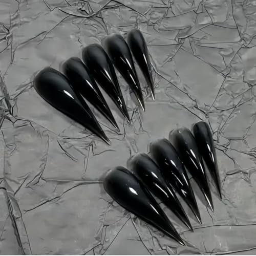 Halloween Press Claw on Nails  Long Short Medium Curved Stiletto Handmade Gothic Design Horror Vampire False Nails Dragon Cat Claw Press on Nails Glossy Glue on Nail Thick Acrylic False Nails
