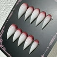 thumbnail image 1 of Halloween Press Claw on Nails  Long Short Medium Curved Stiletto Handmade Gothic Design Horror Vampire False Nails Dragon Cat Claw Press on Nails Glossy Glue on Nail Thick Acrylic False Nails, 1 of 1