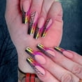 thumbnail image 1 of Halloween Press on Nails 3D Spider Acrylic Nails Designs Extra Long Square False Nail with Patch Terror Skull and Spider Web Design Full Cover False on Nails Stick on Nail for Women 24 Pcs, 1 of 6