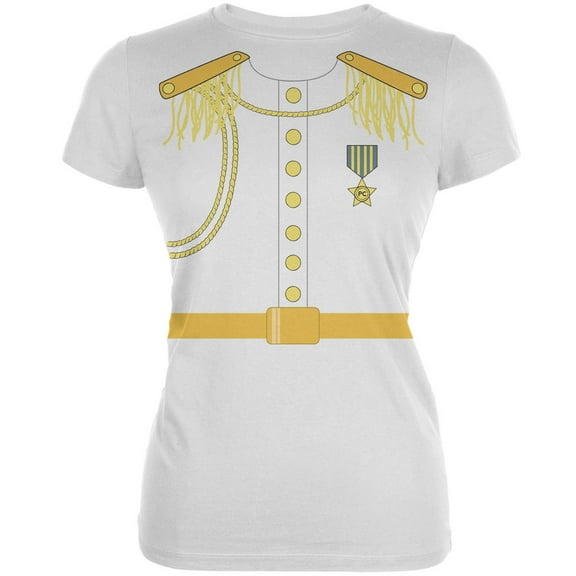 Halloween Prince Charming Costume White Juniors Soft T-Shirt - Large