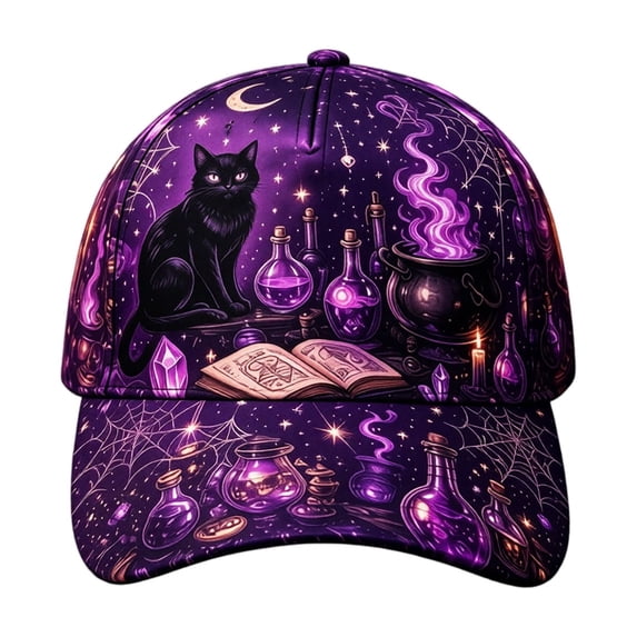 Halloween Print Baseball Cap Adjustable Snapback for Men Women Curved Brim Classic Casual Daily Hat