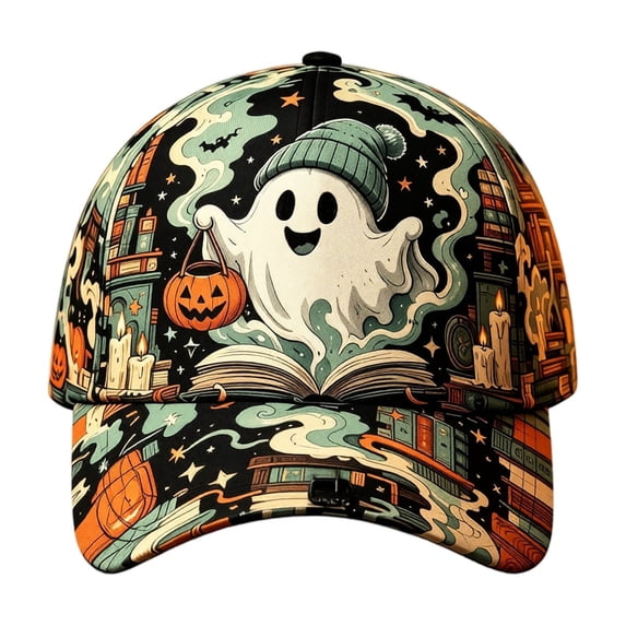 Halloween Print Baseball Cap Adjustable Snapback for Men Women Curved Brim Classic Casual Daily Hat
