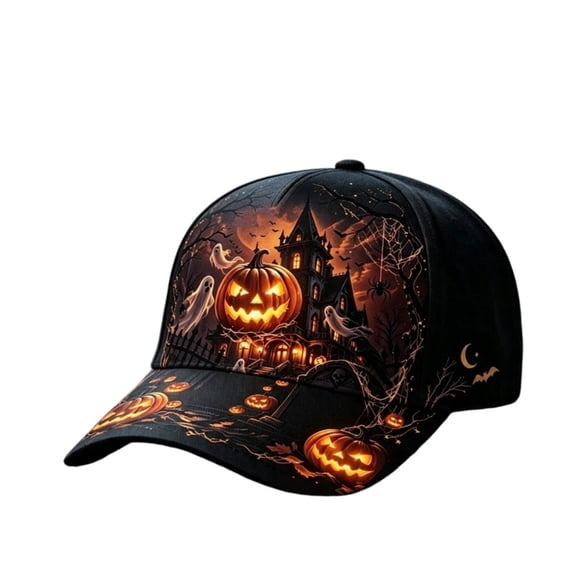 Halloween Print Baseball Cap Snapback Adjustable For Men Women Classic Casual Sports Daily Wear Sun Hat