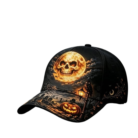 Halloween Print Baseball Cap Snapback Adjustable For Men Women Classic Casual Sports Daily Wear Sun Hat