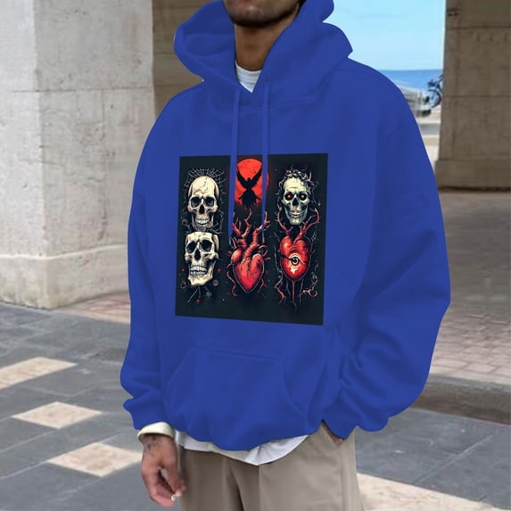 Halloween Print Hooded Sweatshirt Long Sleeve Pullover Graphic Casual Jacket With Pocket For Fall Winter Comfort