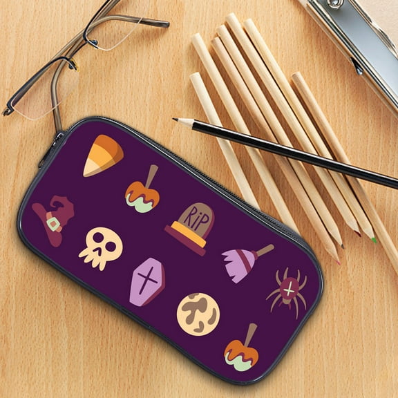 Halloween Print Pencil Case, Large-Capacity Stvdent Pencil Case