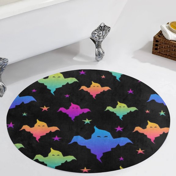 Halloween Print Round Carpet Circle Rug Outdoor Patio Area Rug Washable Large Area Rugs Hallway Room Decor Fitness Mats