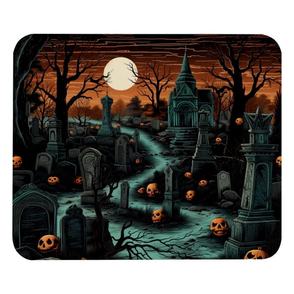 Halloween Printed Square Mouse Pad, 8.3x9.8 Inch, Non-Slip Rubber Bottom Mouse Mat for Office and Gaming