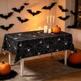 thumbnail image 1 of Halloween Printed Tablecloth Spiderweb Design, Plastic Water Resistant Party Cover for Table Decoration Spooky Atmosphere, 1 of 6