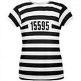 thumbnail image 1 of Halloween Prisoner Old Time Striped Costume All Over Womens T Shirt Multi LG, 1 of 2