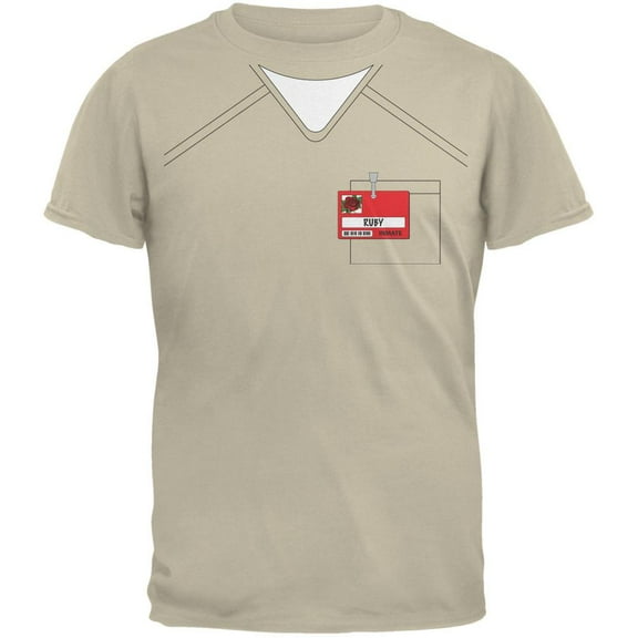 Halloween Prisoner Uniform Costume Ruby Rose Inmate Sand Adult T-Shirt - Large