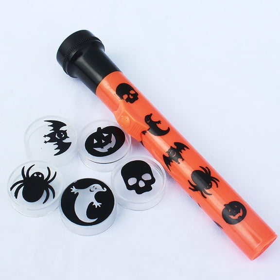 Halloween Projection Flashlight with 5 Interchangeable Pattern Slides, Spooky Shadow Torch for Indoor and Outdoor Party Decor