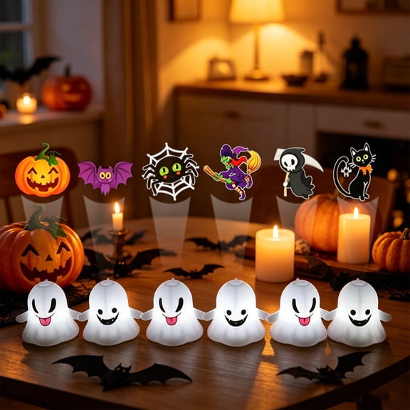 Halloween Projection Light,Halloween Hanging Ghost Projector Swappable Pattern Slides Dual Use Stand Or Pendant Decor,Portable Window Bedroom Holiday Lamp For Teen Party