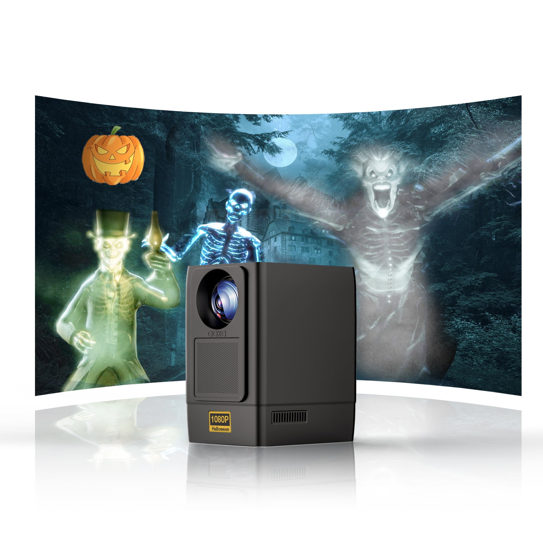 AAXA L500 Black 1080p LED Halloween Projector with Bluetooth