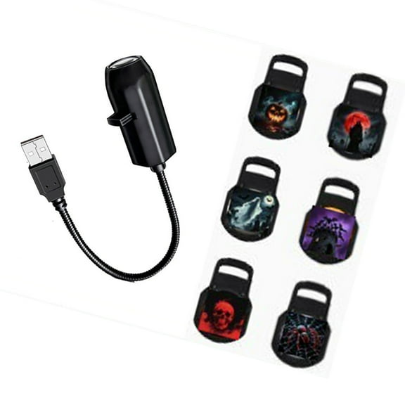 Halloween Projector Light Rotation USB Powered ABS Texture Patterns for Party Home Decor Nightlight