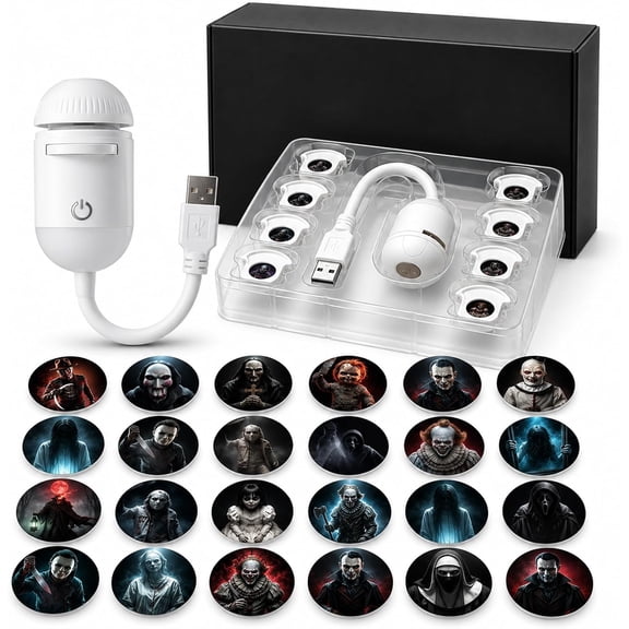 Halloween Projector for Window, Horror Light Projector with 12 Slides, Plug and Play USB Powered, Indoor Holiday Decor for Wall and Ceiling