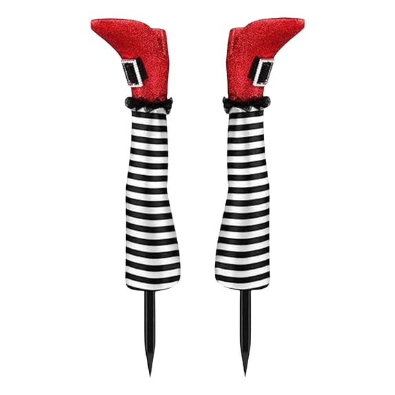 Halloween Prosthetic Witch Leg Garden Decorations, Artificial Witch Legs Yard Stakes, Pair Of Spooky Outdoor Party Props Gift