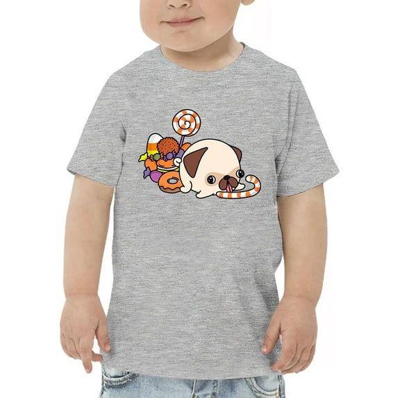 Halloween Pug And Candy T-Shirt Toddler -Image by Shutterstock, 2 Toddler