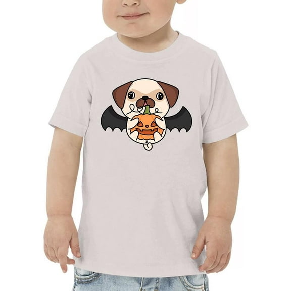 Halloween Pug And Pumpkin T-Shirt Toddler -Image by Shutterstock, 2 Toddler