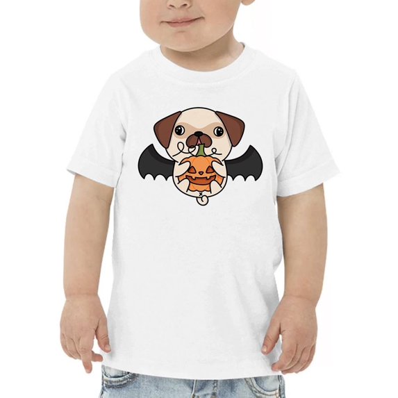 Halloween Pug And Pumpkin T-Shirt Toddler -Image by Shutterstock, 2 Toddler