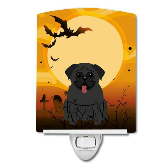 Halloween Pug Black Ceramic Night Light