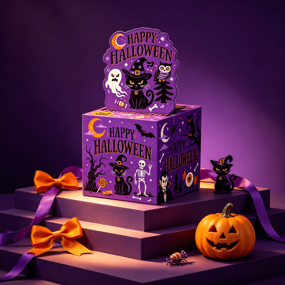 Halloween Pull Money Surprise Gift Box,Fun Money Reveal Box with Festive Design,Interactive Gift for Family Friends and Party Moments