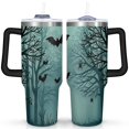 thumbnail image 1 of Halloween Pumpkin 40 oz Coffee Tumbler with Handle Double Wall Coffee Travel Mug Modern Tumbler for Spring Summer Birthday Christmas, 1 of 7