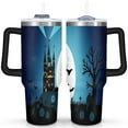 thumbnail image 1 of Halloween Pumpkin 40 oz Tumbler with Handle Stainless Steel Coffee Travel Mug Modern Thermal Insulated Coffee Mug for Spring Summer Camping Outdoor, 1 of 7