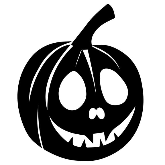 Halloween Pumpkin Art Decal Vinyl Wall Sticker - Black