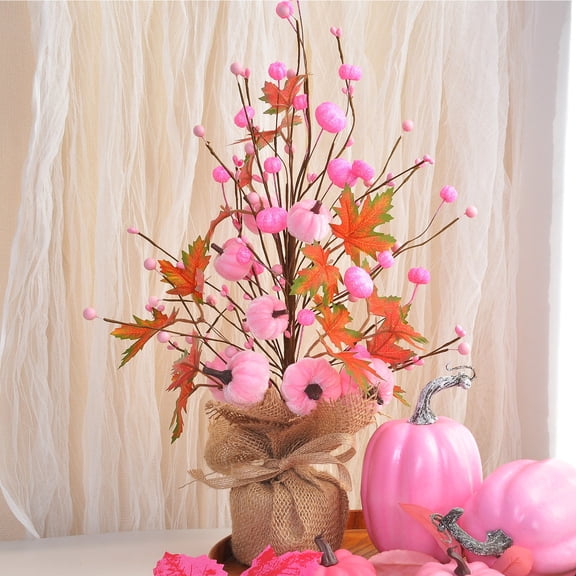Halloween Pumpkin Ash, Tabletop Fall Holiday Centerpiece Style with Mini Side for Home, Mantel, Shelf, and Thanksgiving Gathering