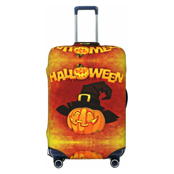 Halloween Pumpkin Autumn Hat Luggage Cover Anti Scratch, Elastic Suitcase Protector Suitcase Covers for Luggage Fits 18-32 Inch Luggage