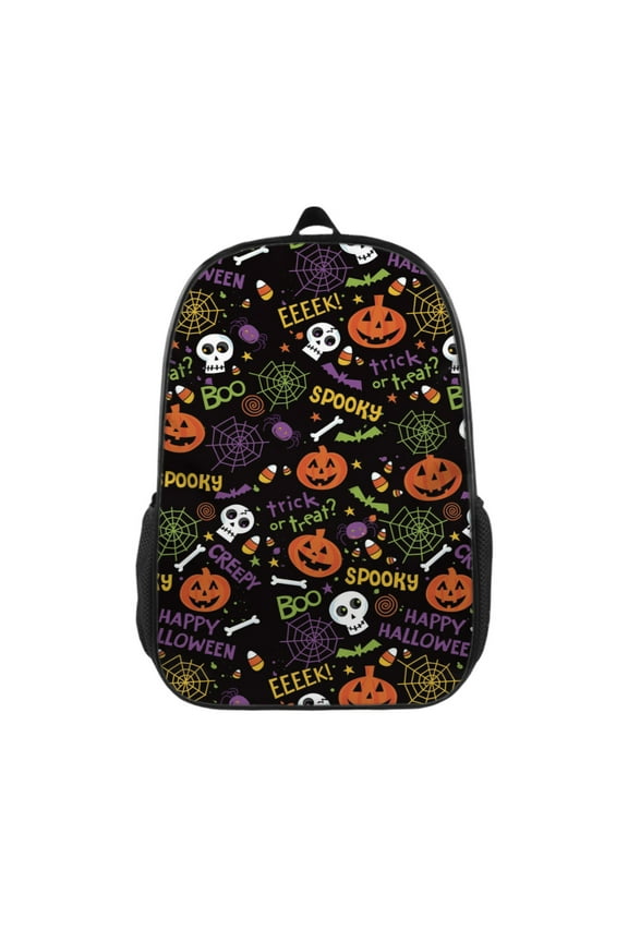 Halloween Pumpkin Backpack 17 Inch Large Capacity Casual Fashion Backpack