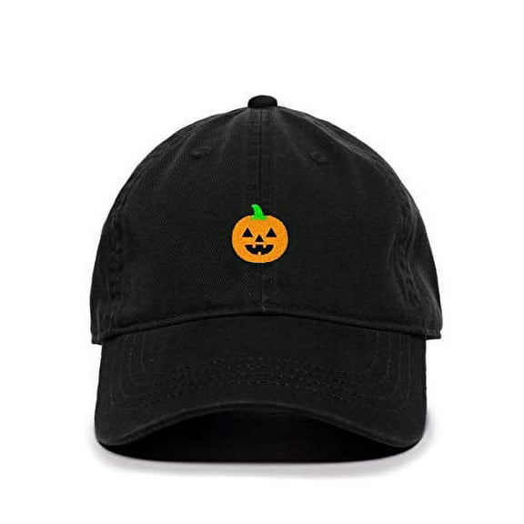 Halloween Pumpkin Baseball Cap Embroidered Cotton Adjustable Dad Hat Black