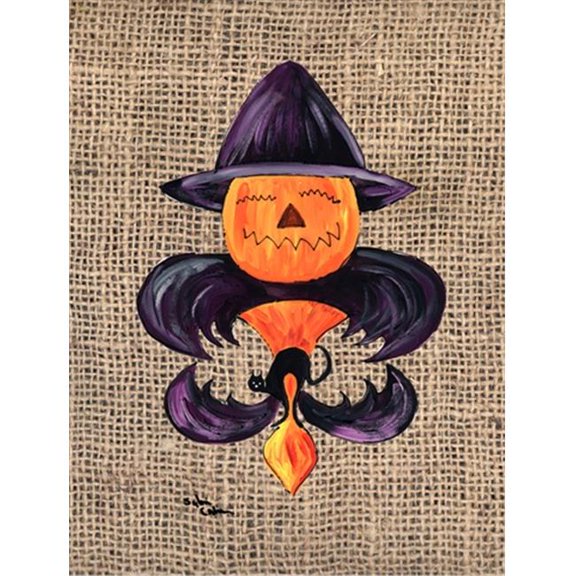 Halloween Pumpkin Bat Fleur de lis Flag Canvas House Size