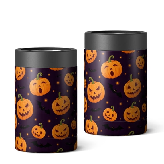 Halloween Pumpkin Bat Pattern Can Cooler 1 Pack, Vacuum Insulated ...