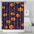 thumbnail image 1 of Halloween Pumpkin Bat Pattern Shower Curtain 72"x84" ,Bathroom Decorative Shower Curtains Set with 12 Hooks,Modern Waterproof Washable Shower Curtain, 1 of 6
