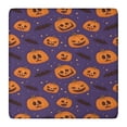 thumbnail image 1 of Halloween Pumpkins and Bats on Purple Square Fitted Tablecloth with Elastic Edge,Square Table Cover,Washable Elastic Table Cover for Home Kitchen Party Decor 36"x36", 1 of 6