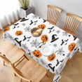 thumbnail image 1 of Halloween Pumpkin Bats Rectangle Tablecloth Spider Table Cloth Cover Mat Washable Polyester 60x84 Inches Dining Decorative for Holiday Home Party Wedding Picnic, 1 of 6