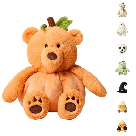Halloween Pumpkin Bear Plush Toy 12.99" Holiday Cute Stuffed Animal Plush for Kids and Adults, Soft Stuffed Animal for Seasonal Gifts and Display