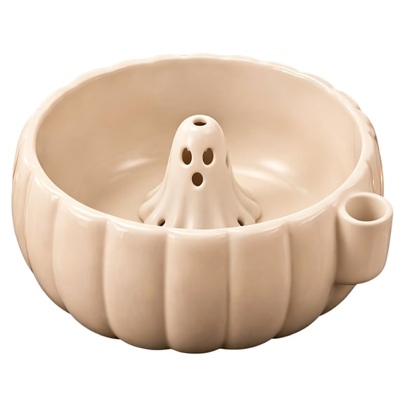 Halloween Pumpkin Berry Swirl Bowl, Plastic Fruit Washing Bowl with Ghost Center, Pumpkin Shaped Fruit Rinser with Water Spout, Spooky Kitchen Decor for Halloween Party Home Countertop