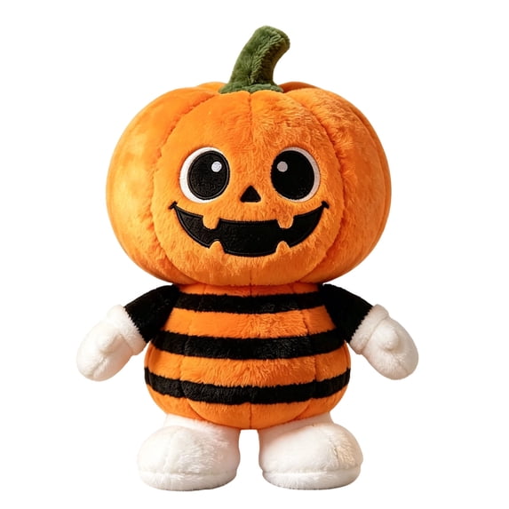 Halloween Pumpkin Black Bat Stuffed Animal Plush Toys,Soft Toy Gifts for Kids 9 Inch