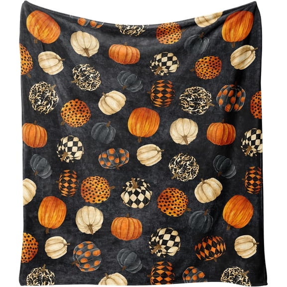 Halloween Pumpkin Blanket,Fall Halloween Fleece Blanket,Halloween Pumpkin Gifts for Women,Halloween Flannel Fleece Throw Blanket for Home Living Room Couch Bed Chair or Dorm Decor 60"x50"